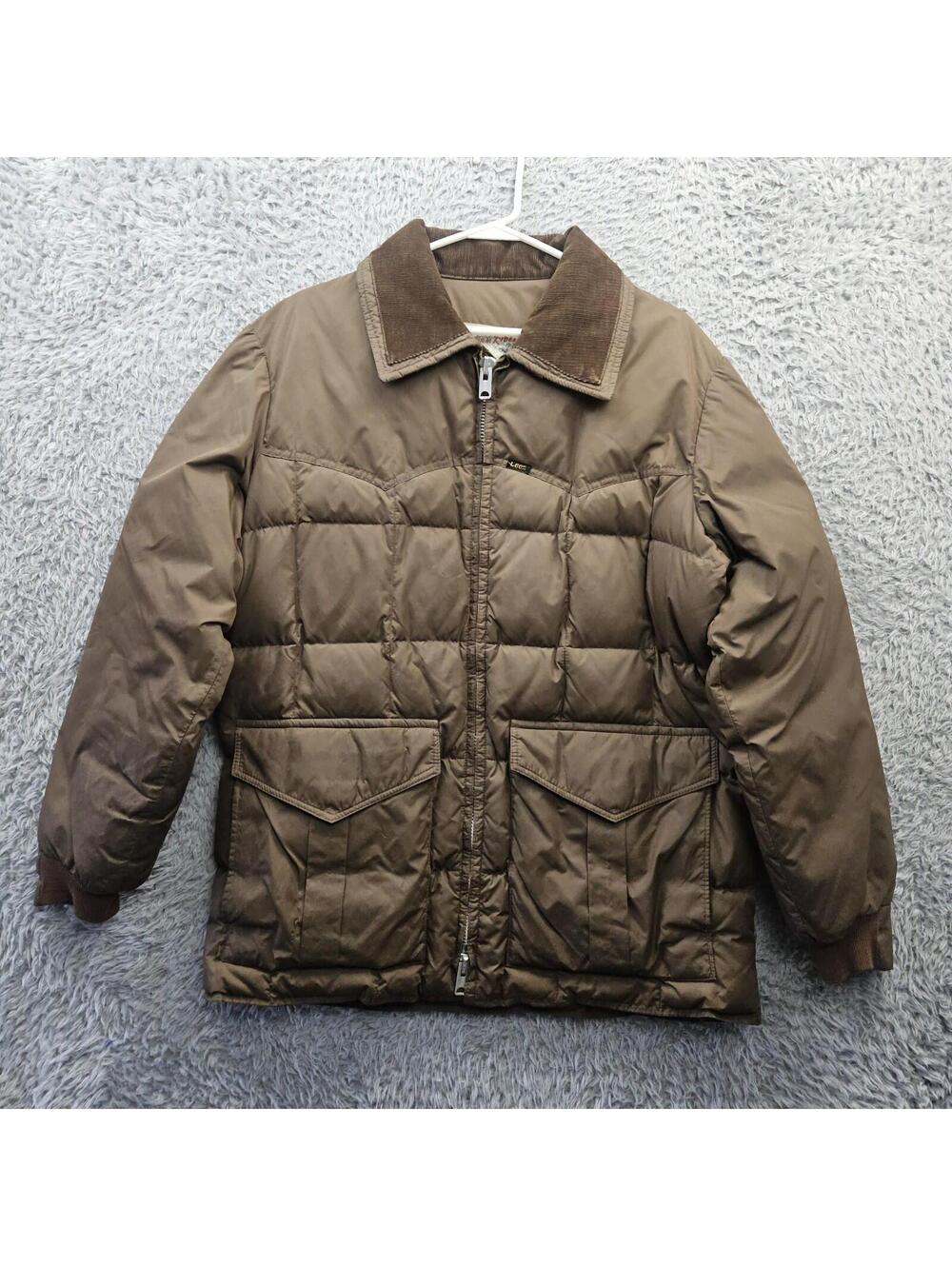 Lee Storm Rider Jacket Vintage Men Large Talon Zipper 1970s Goose Down Cowboy
